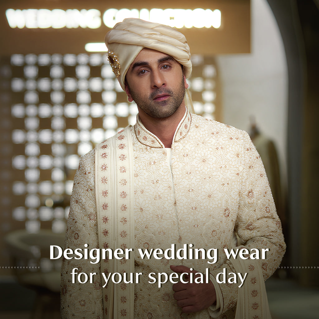 Buy Asymmetrical Creamish Golden Designer Jodhpuri Suit | Manav Ethnic